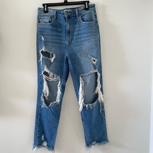 High Waisted Ripped Jeans